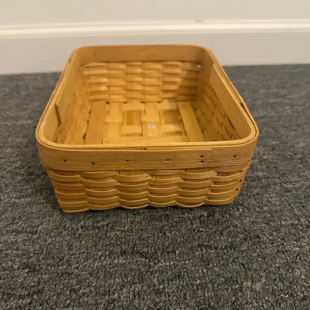 StoneWall Kitchen Storage Rectangle Picnic Basket with Metal Tag